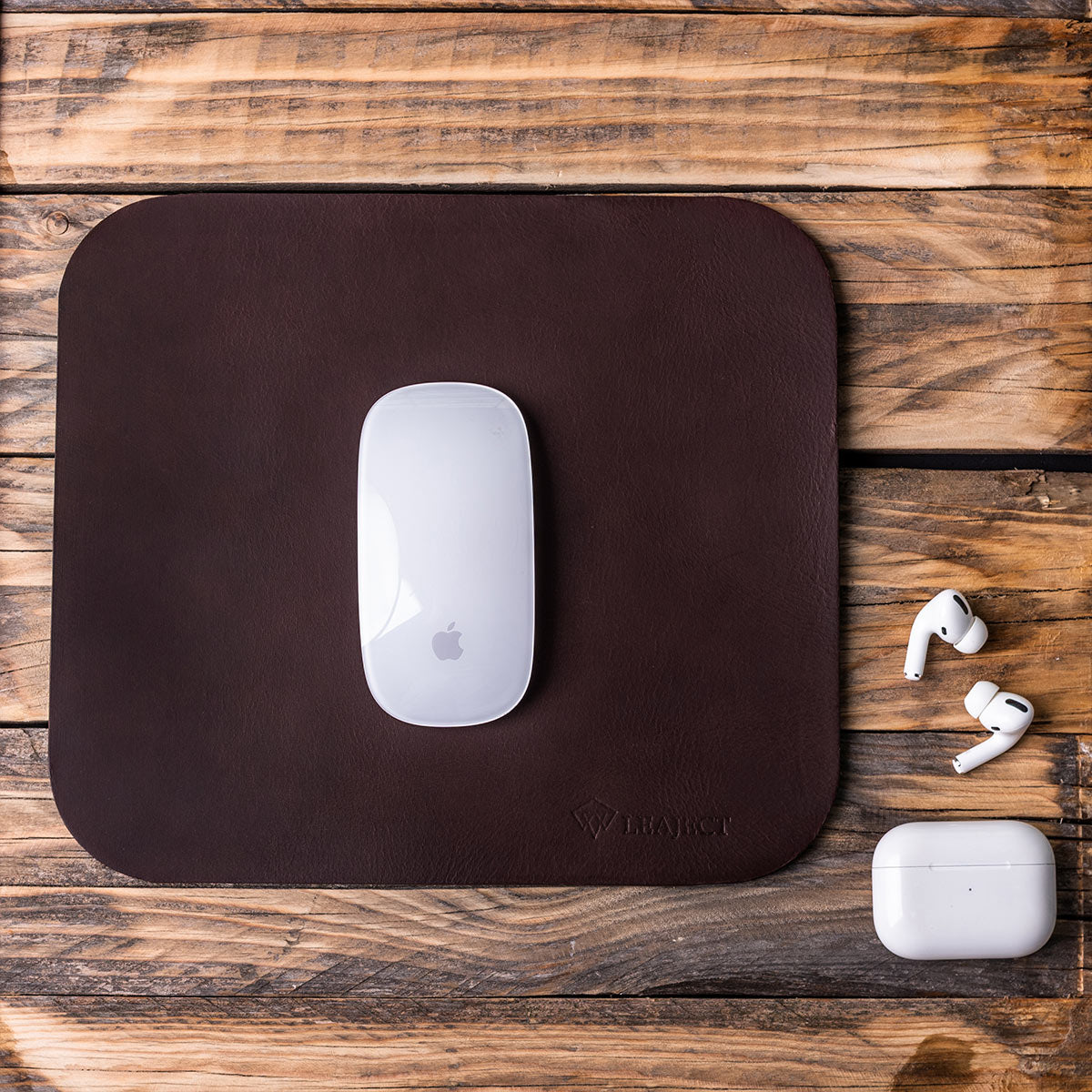 σκουρο καφε δερματινο mouse pad γραφειου