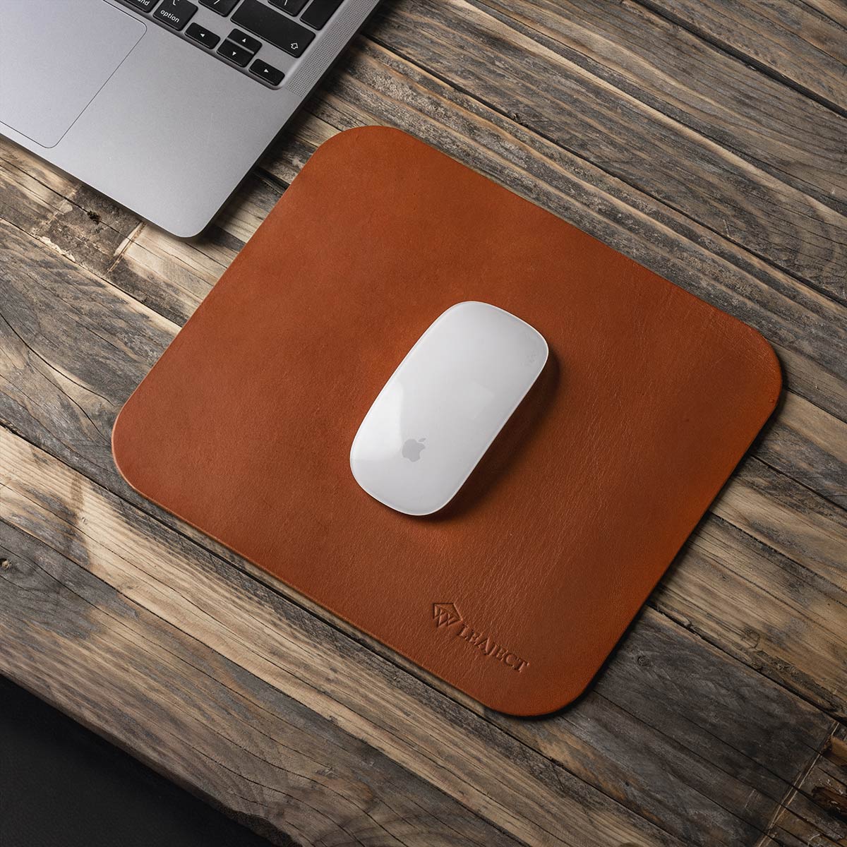 καφέ δερμάτινο mouse pad